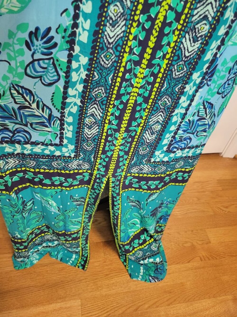 Lilly Pulitzer Ilia Maxi Dress Plan One on You Engin Blue Green Size 8 NWT - Picture 4 of 8